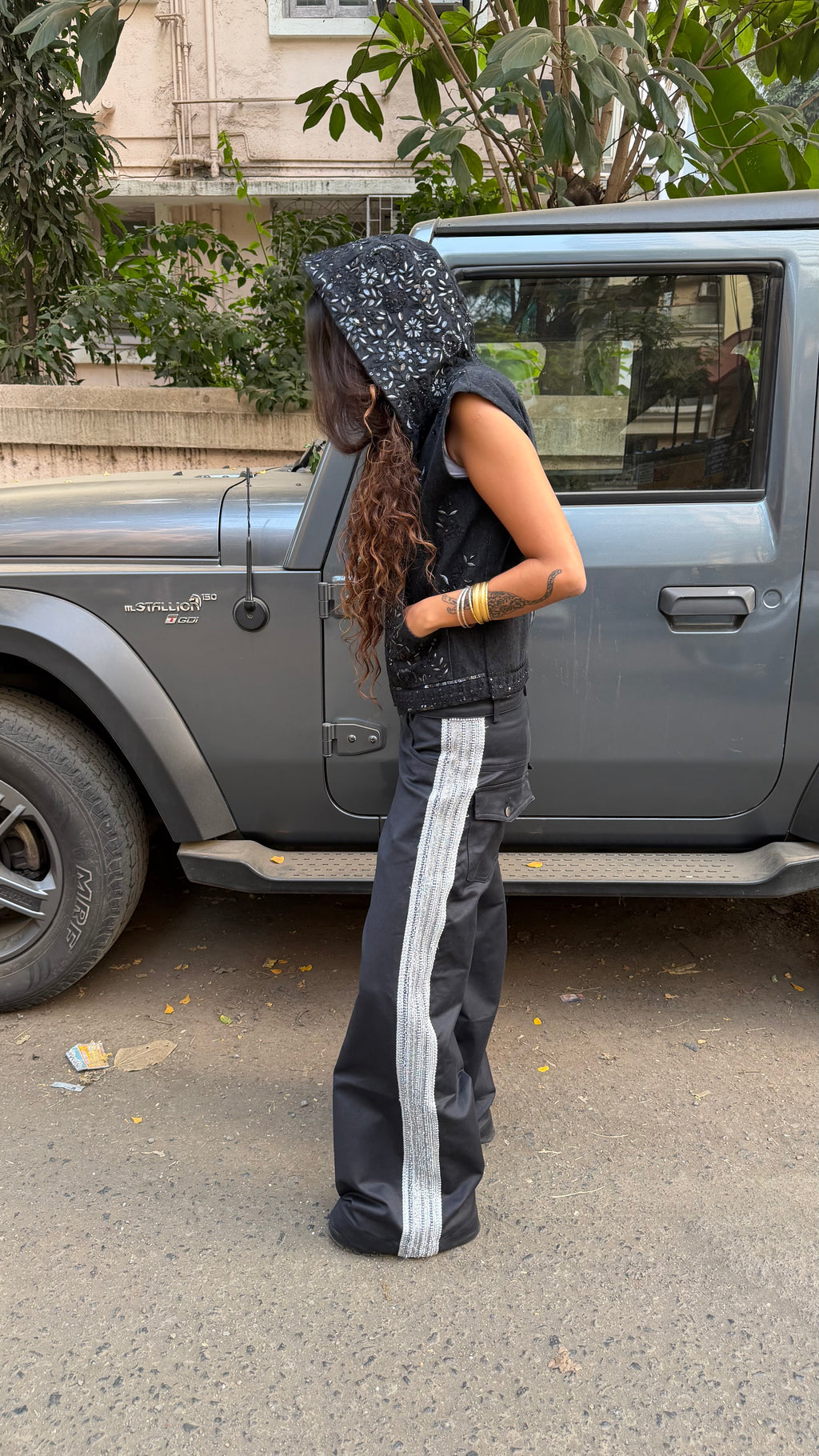 zardozi 1947 bombay denim vest