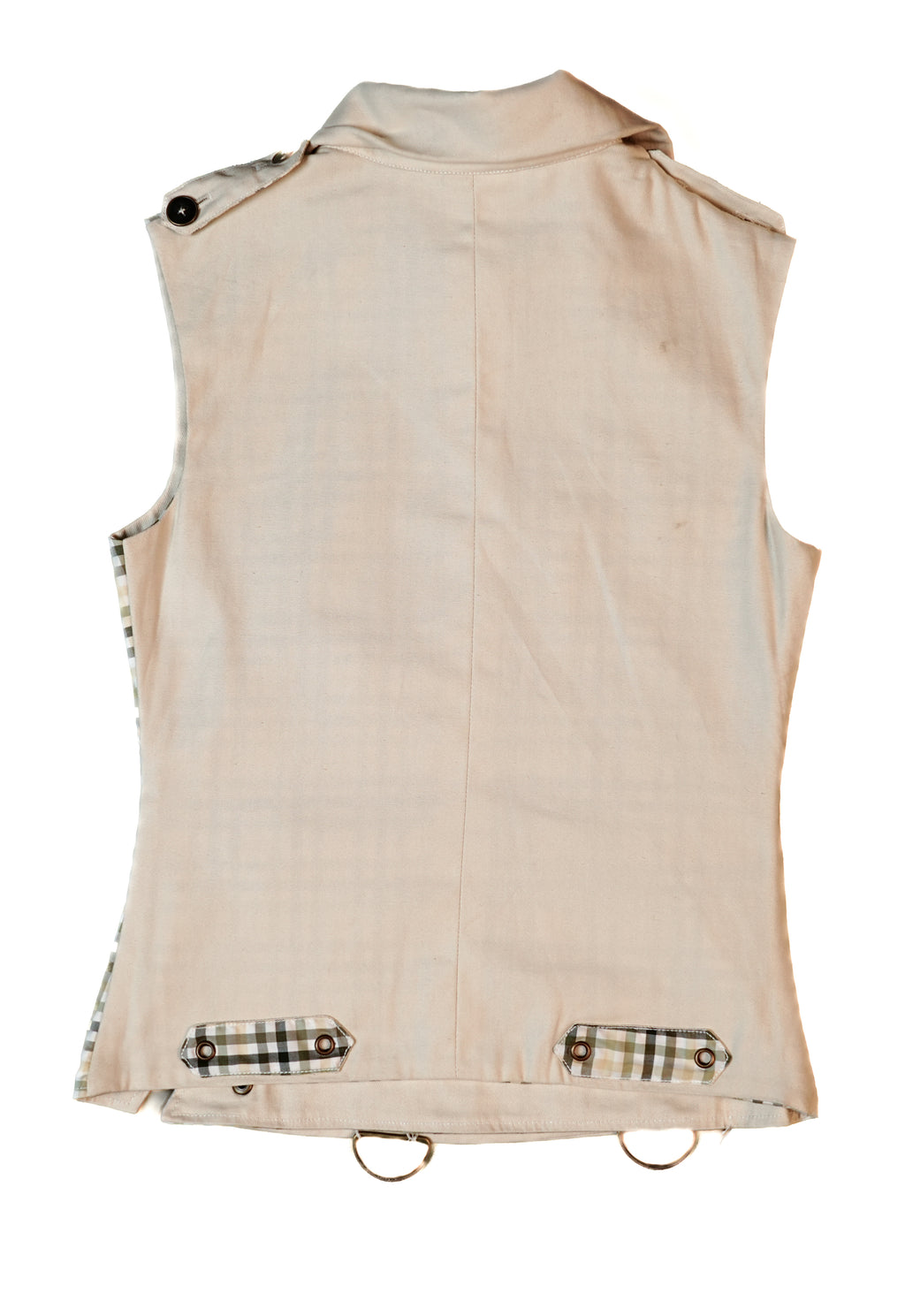 madras checks utility vest