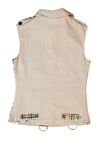 madras checks utility vest