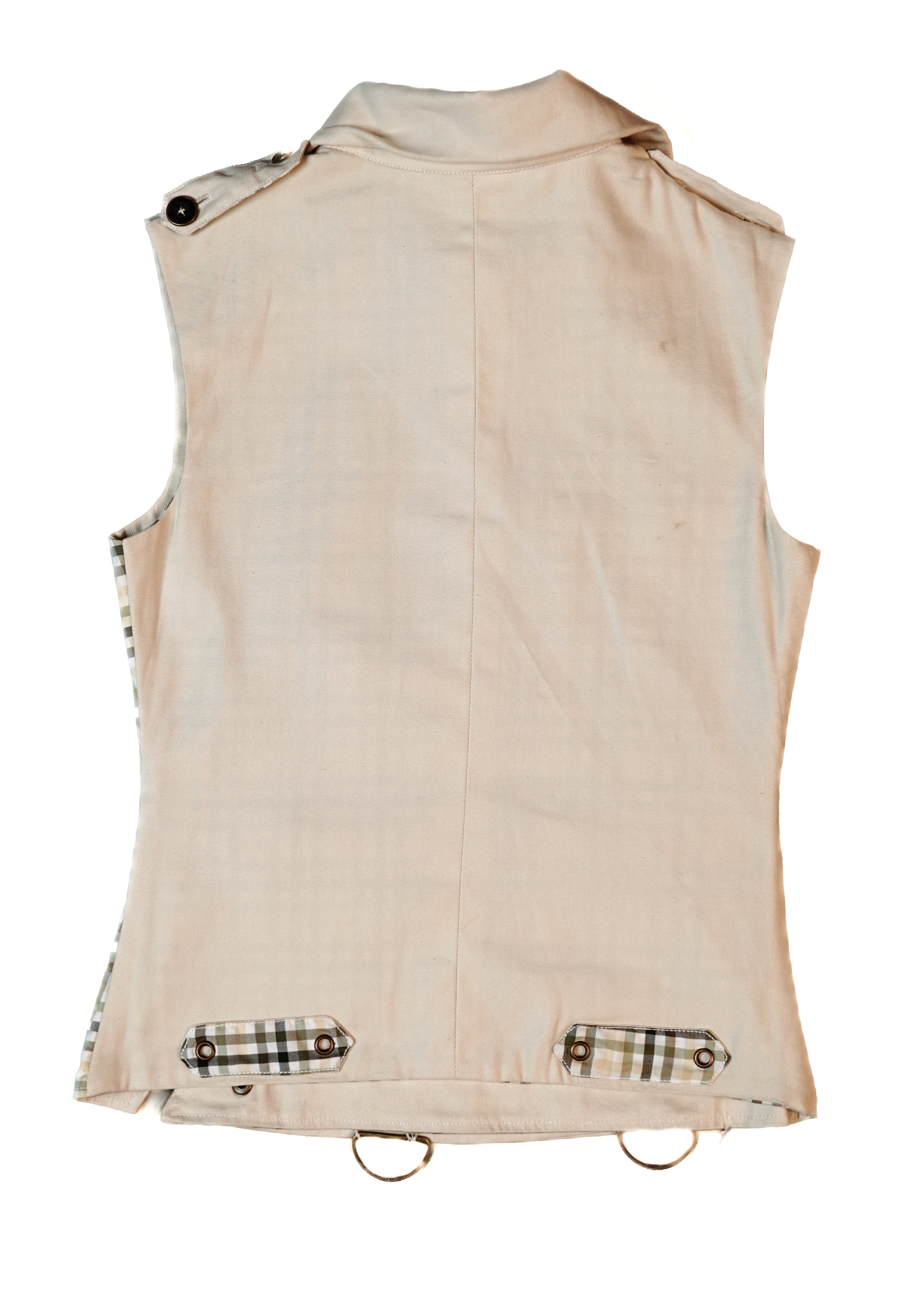 madras checks utility vest