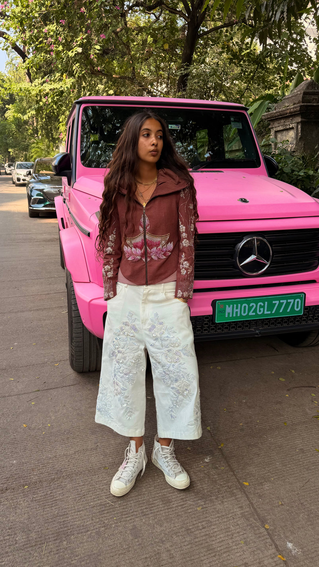 diya denim zip up
