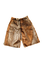 Bronze Crocodile Leather Shorts (Faux)