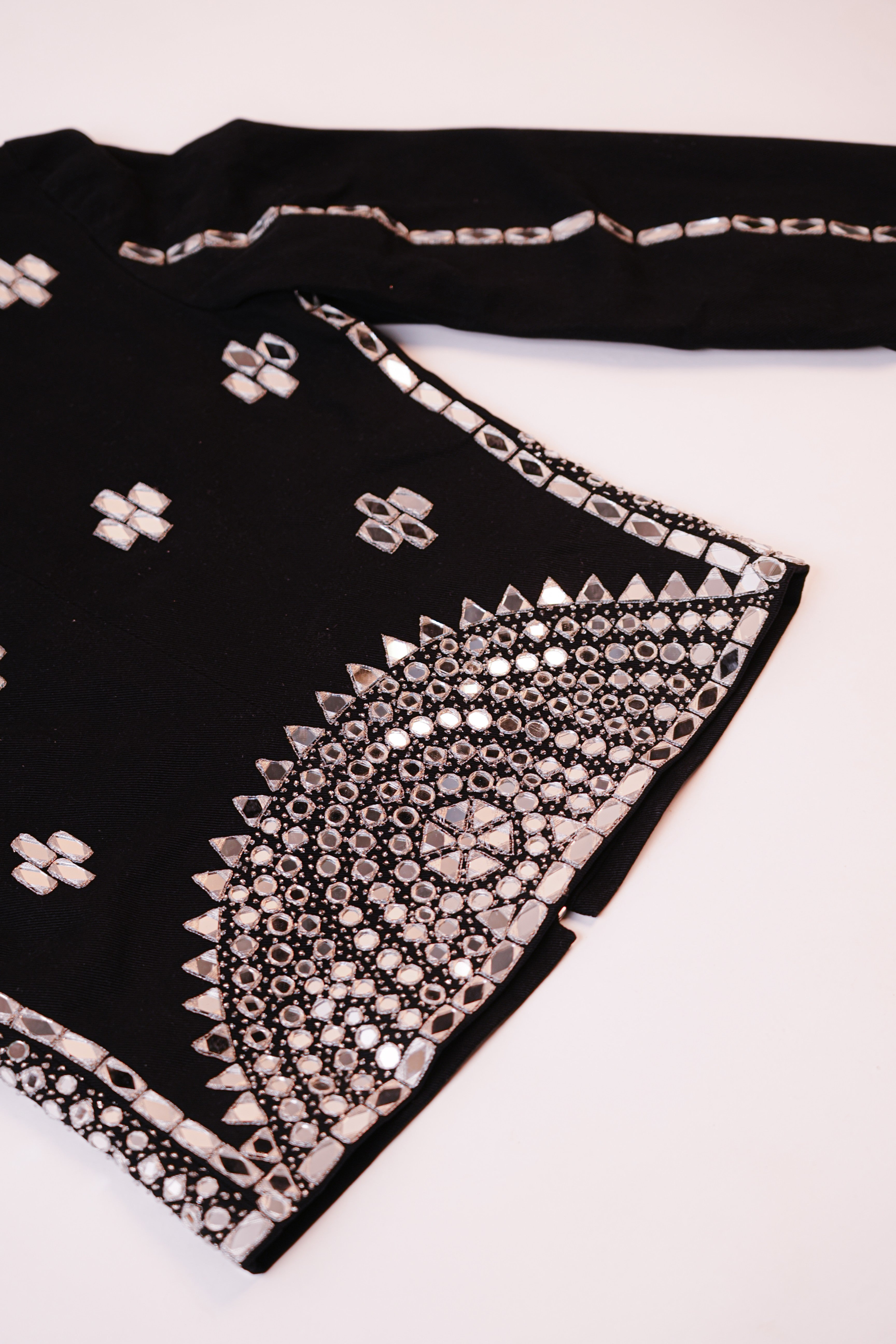 mirrorwork denim jacket