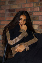 gold zari x denim sports jacket