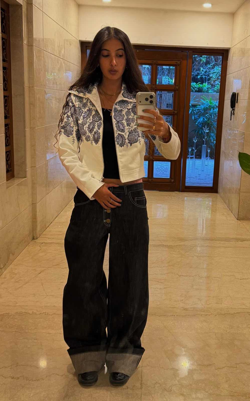 blue white chamkeela jacket