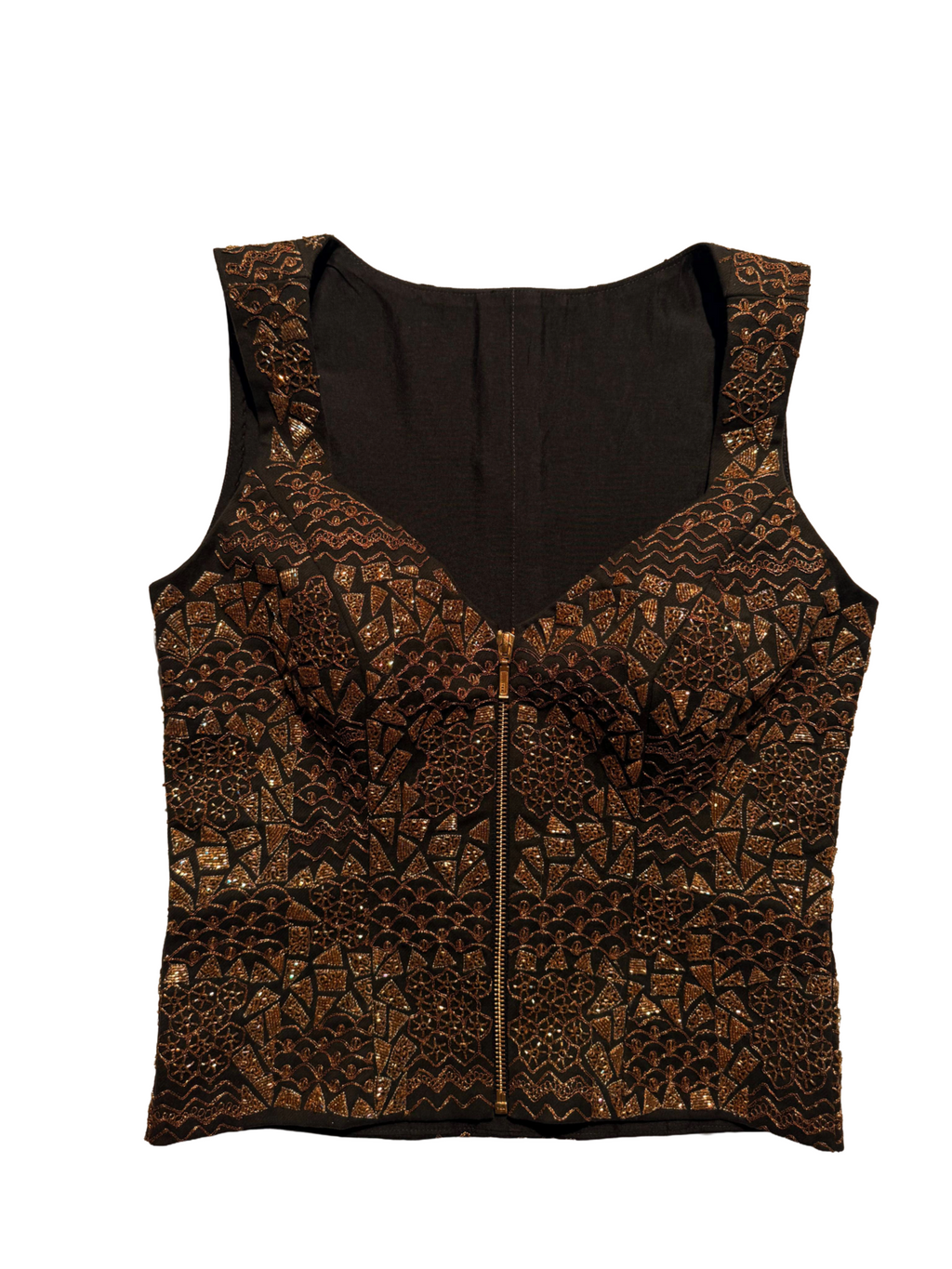 Chill gold corset zip up thing