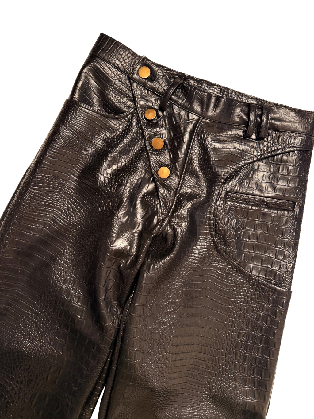 Leather side crotch pant