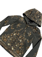zardozi x denim gold green zip up