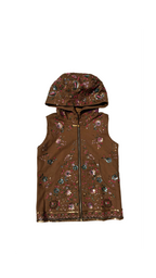 zardozi brown green pink vest