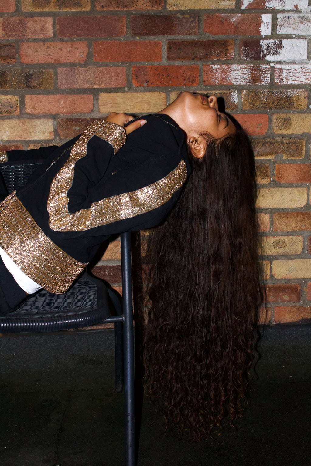 gold zari x denim sports jacket