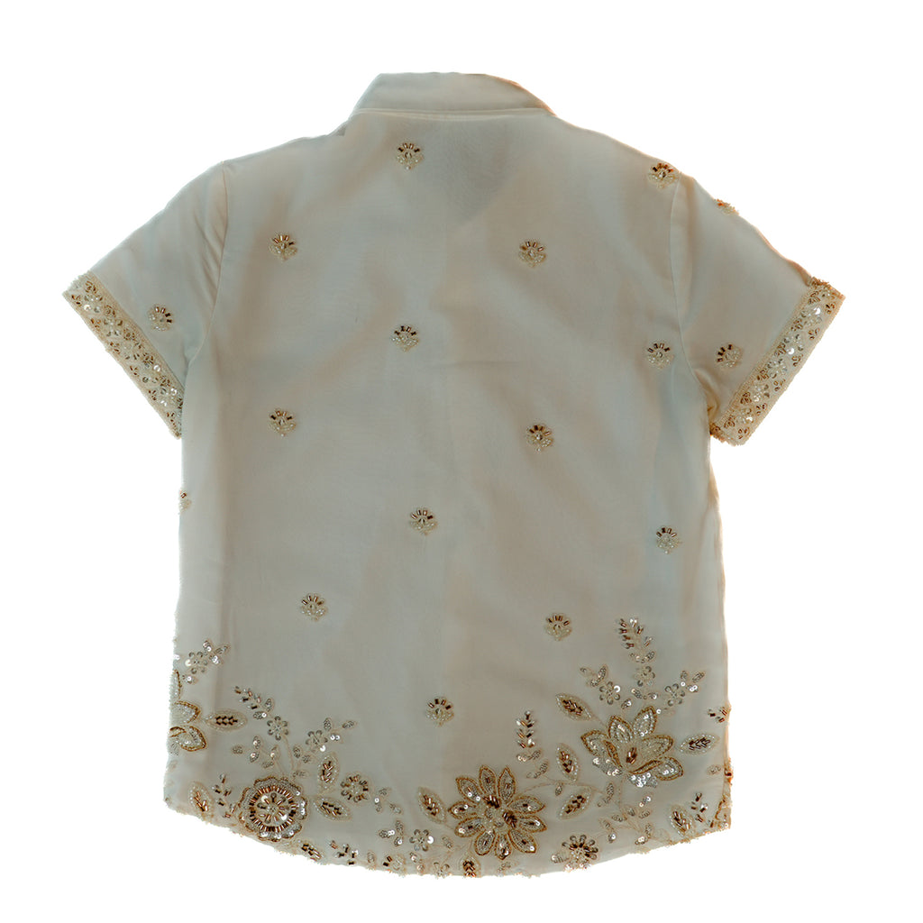 pretty embroidery button up