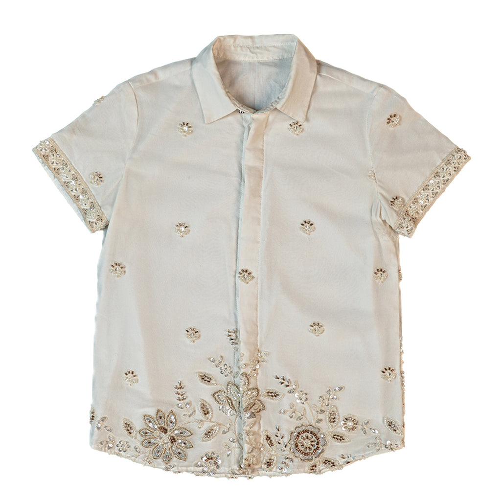 pretty embroidery button up