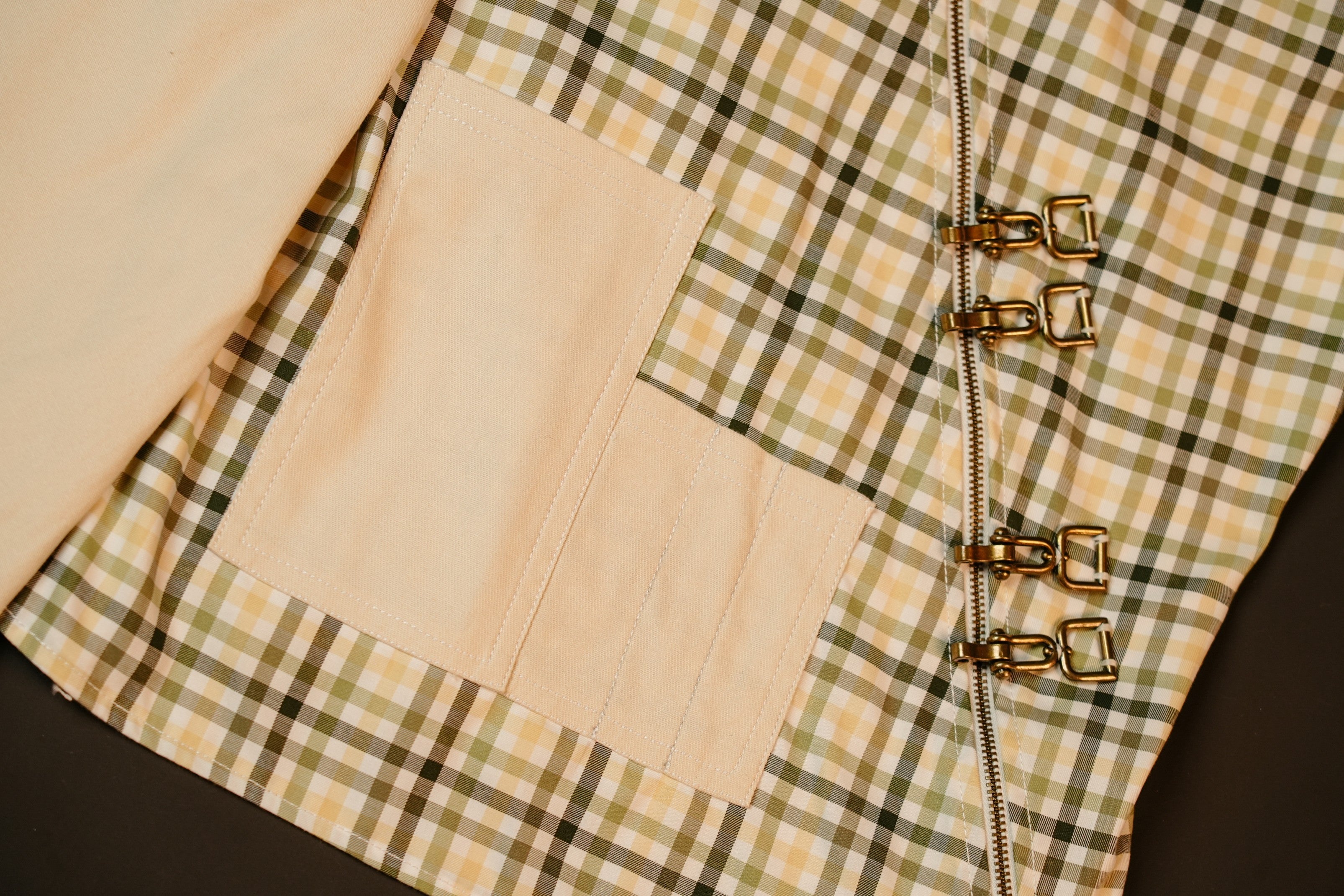 madras checks utility vest