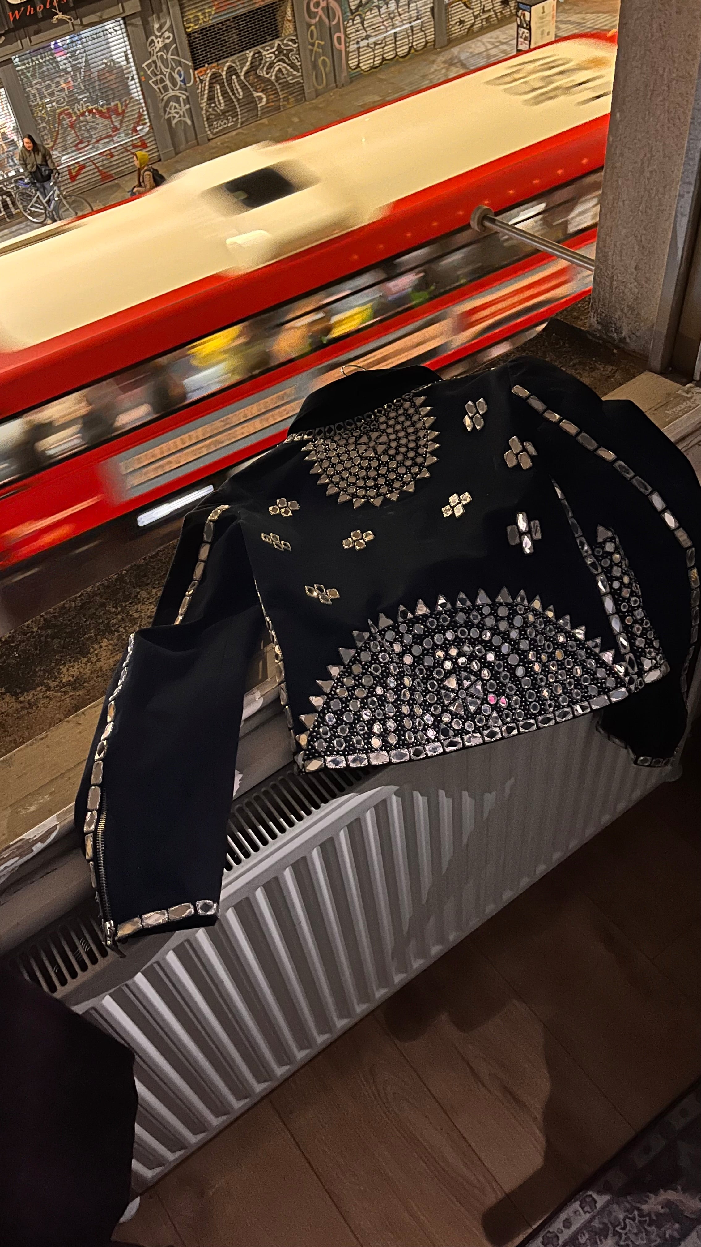 mirrorwork denim jacket
