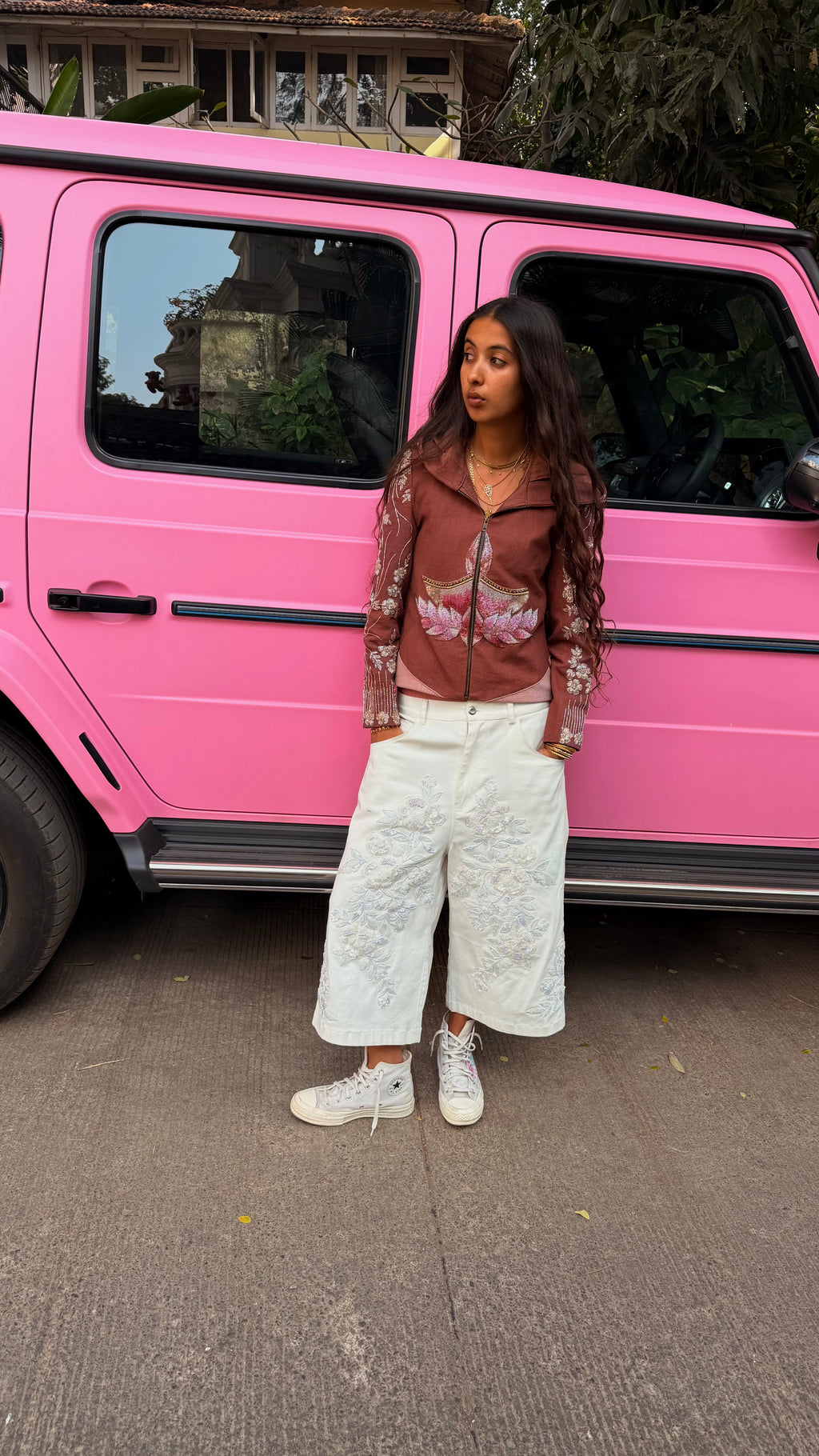diya denim zip up