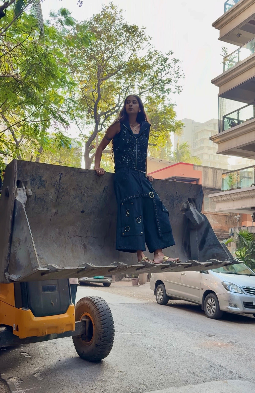 zardozi 1947 bombay denim vest