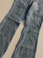 ice blue bootcut flares