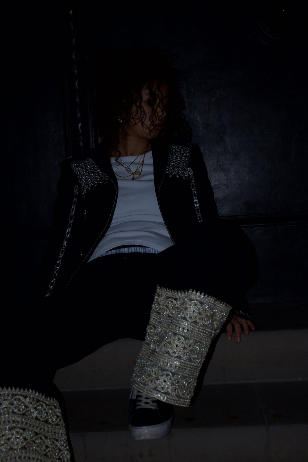 calm black jeans