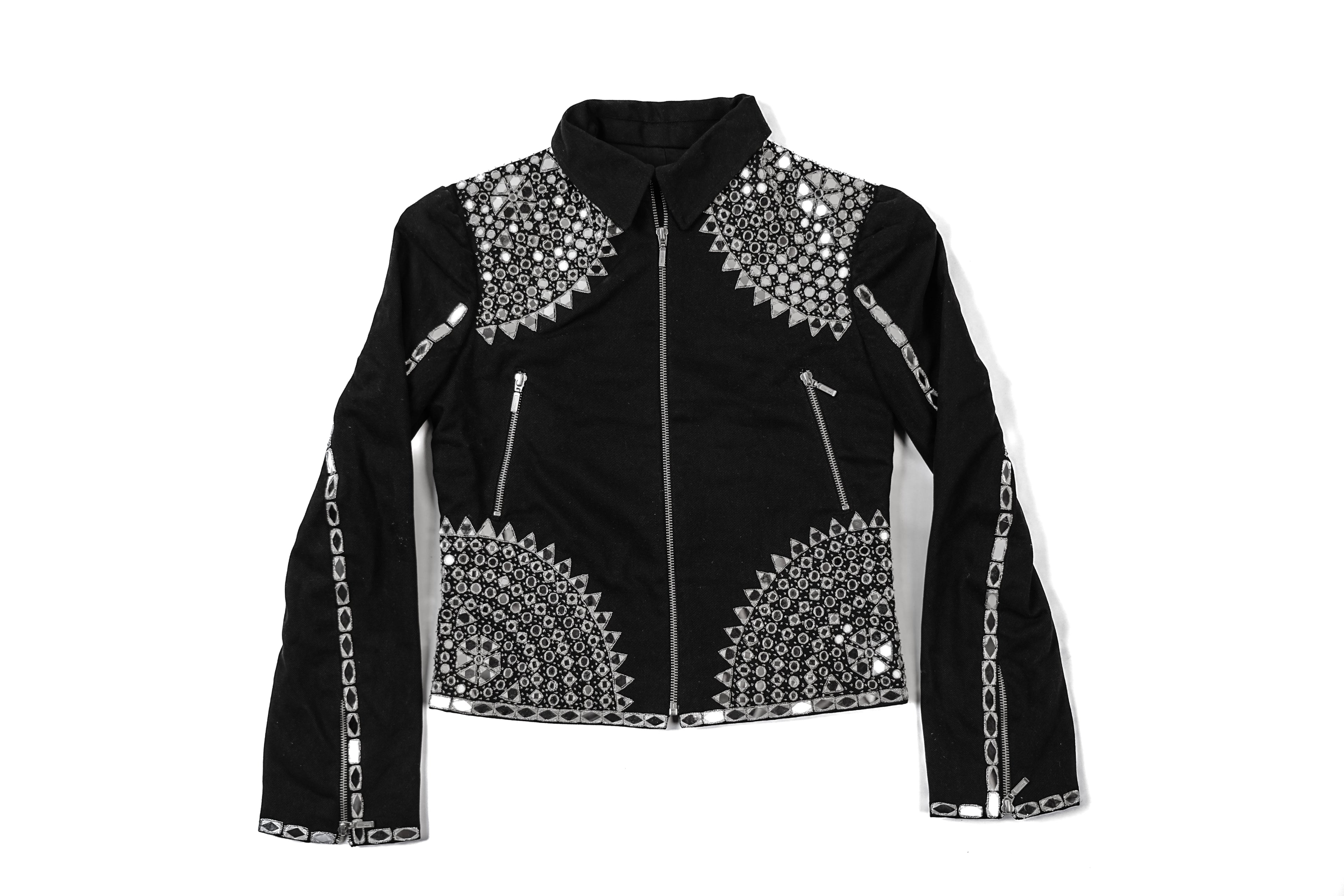 mirrorwork denim jacket