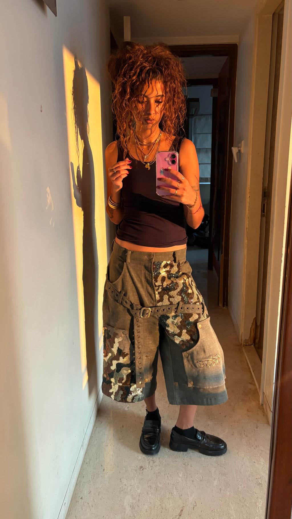बिंदास camo aari jorts