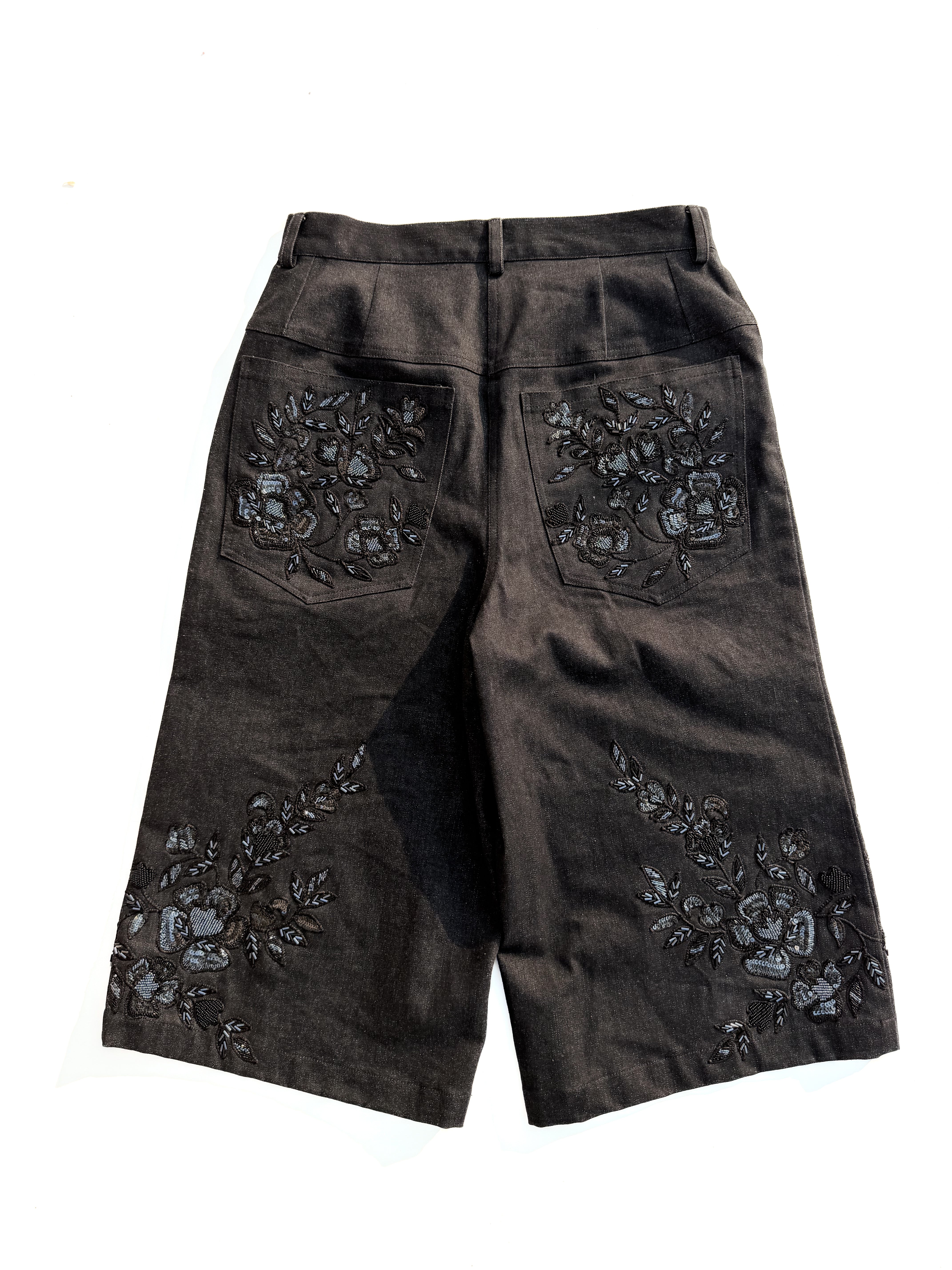 black zardozi denim shorts – diyadiya.studio