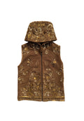 zardozi brown denim vest