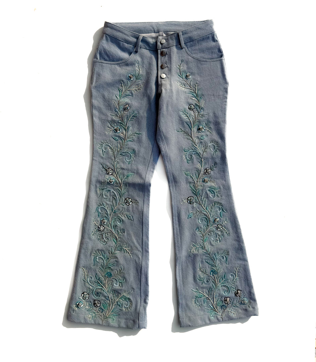 ice blue bootcut flares