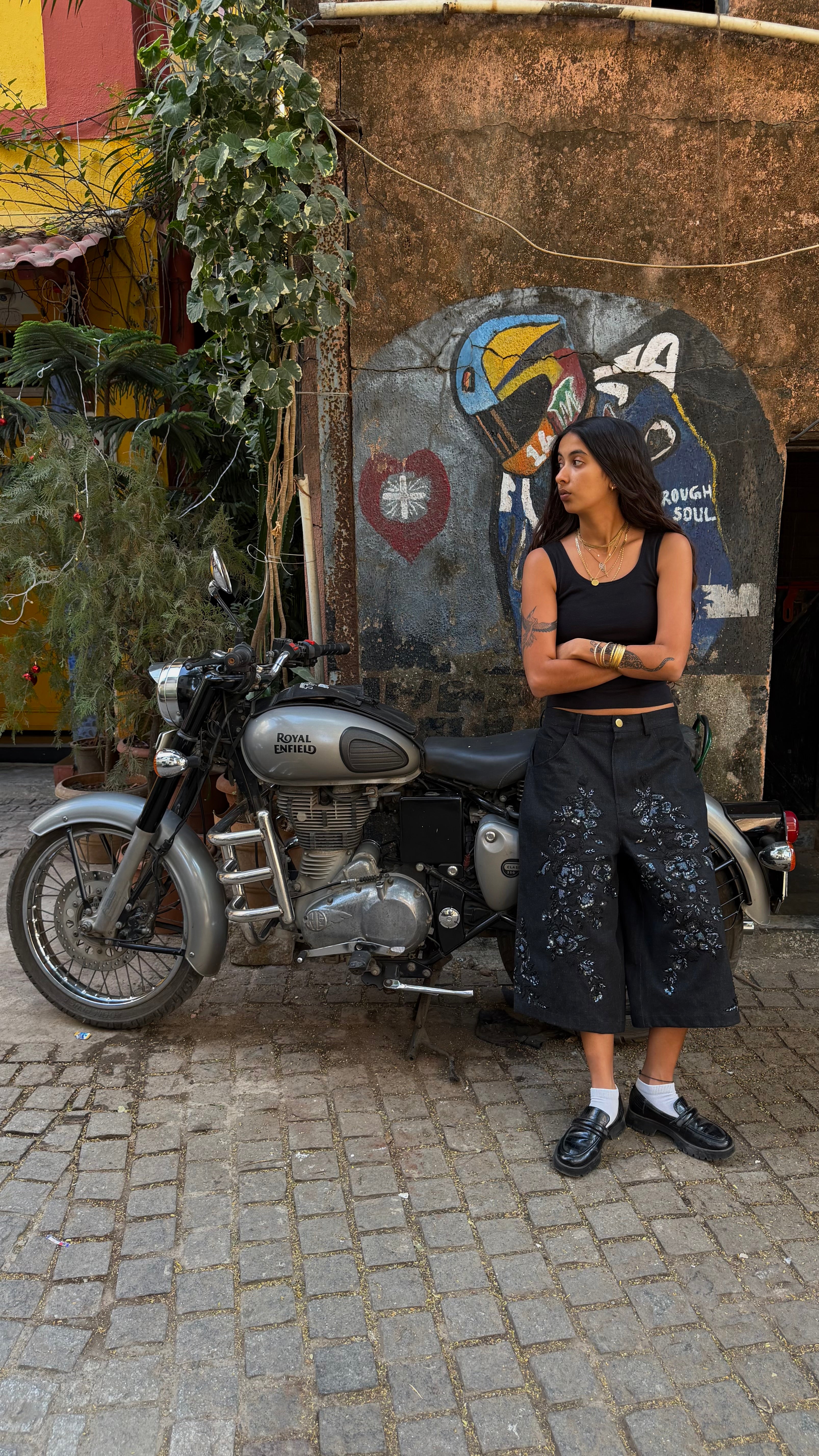 black zardozi denim shorts – diyadiya.studio